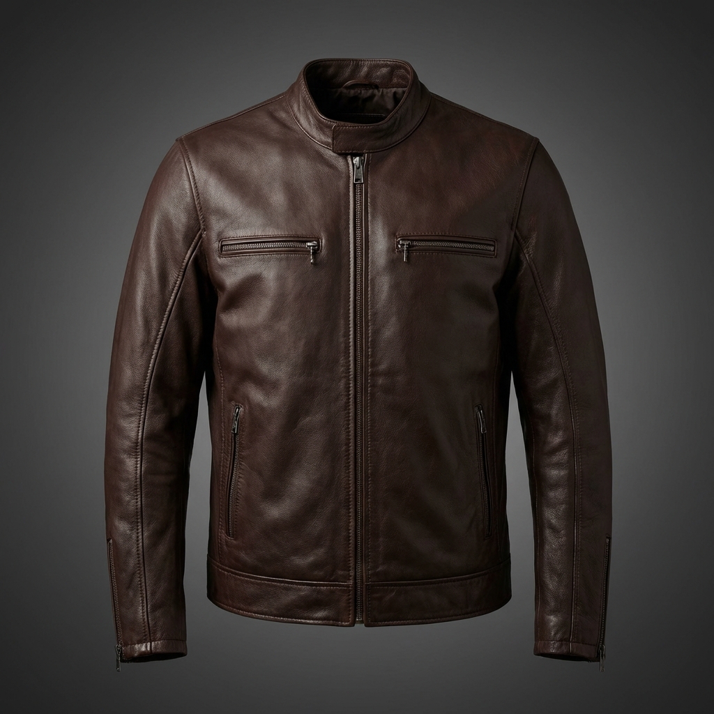 Koyu Kahve Racer Ceket